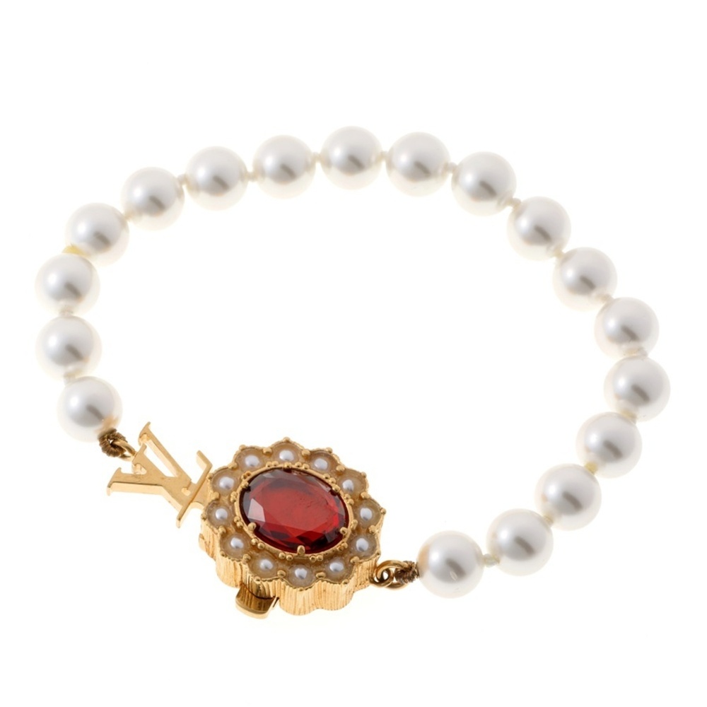 LOUIS VUITTON Gold Pearl Charm Bracelet - Picture 1 of 7